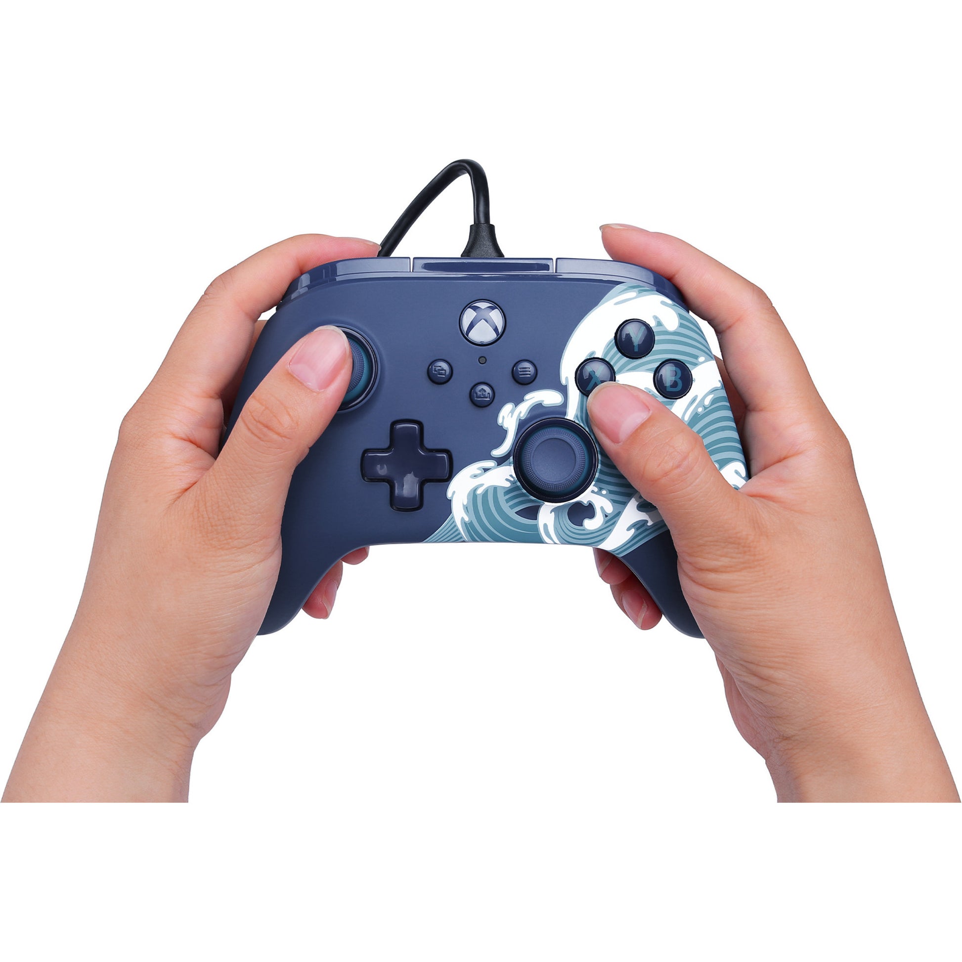 Powera Advantage Controller mit Kabel für die Xbox Series X|s – Water Wave (Azurblau, Xbox Series X|s, Xbox One, PC)
