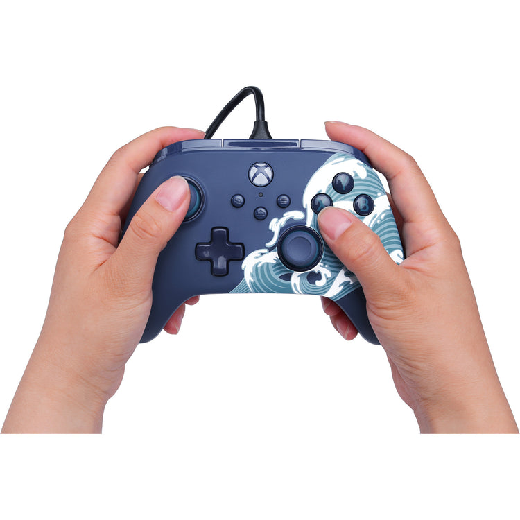 Powera Advantage Controller mit Kabel für die Xbox Series X|s – Water Wave (Azurblau, Xbox Series X|s, Xbox One, PC)
