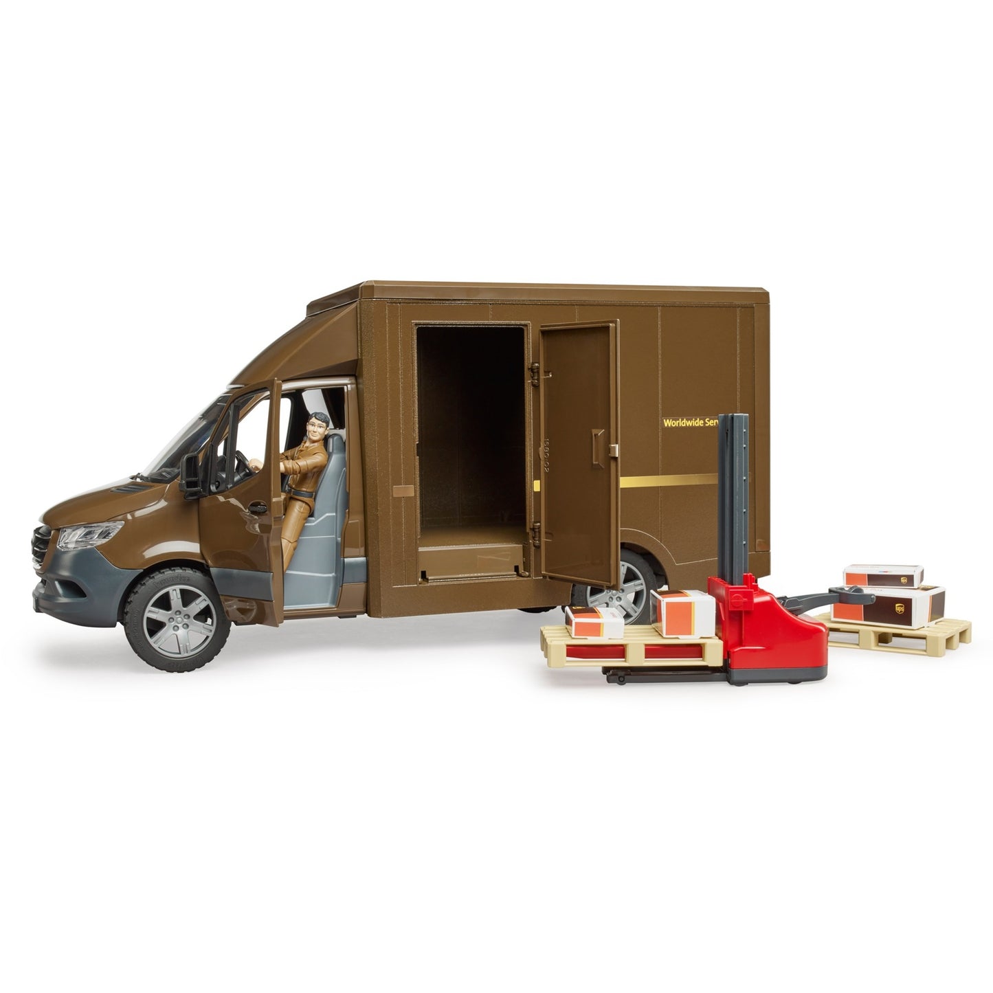 BRUDER MB Sprinter Ups mit Treiber und Zubehör