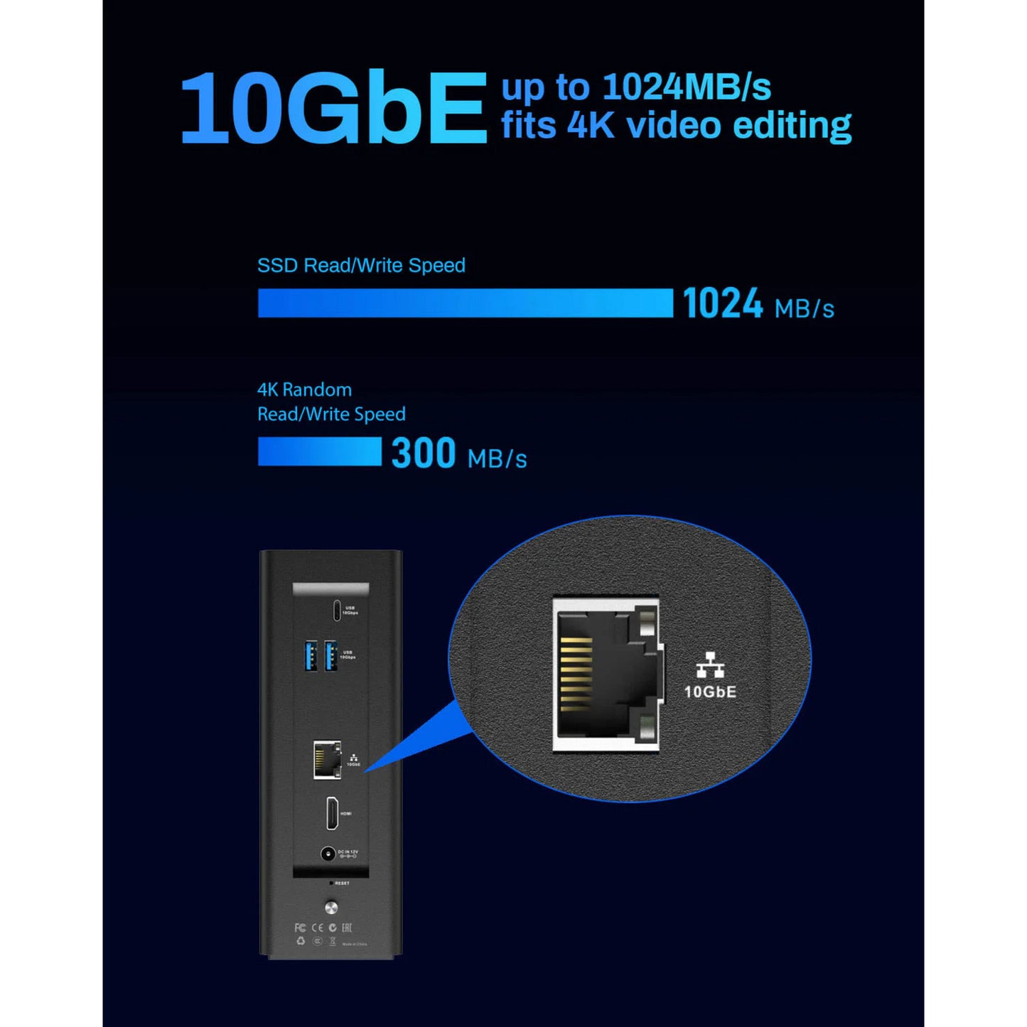 Terramaster f8 SSD plus NAS (schwarz, 1x 10GBE, HDMI, USB)