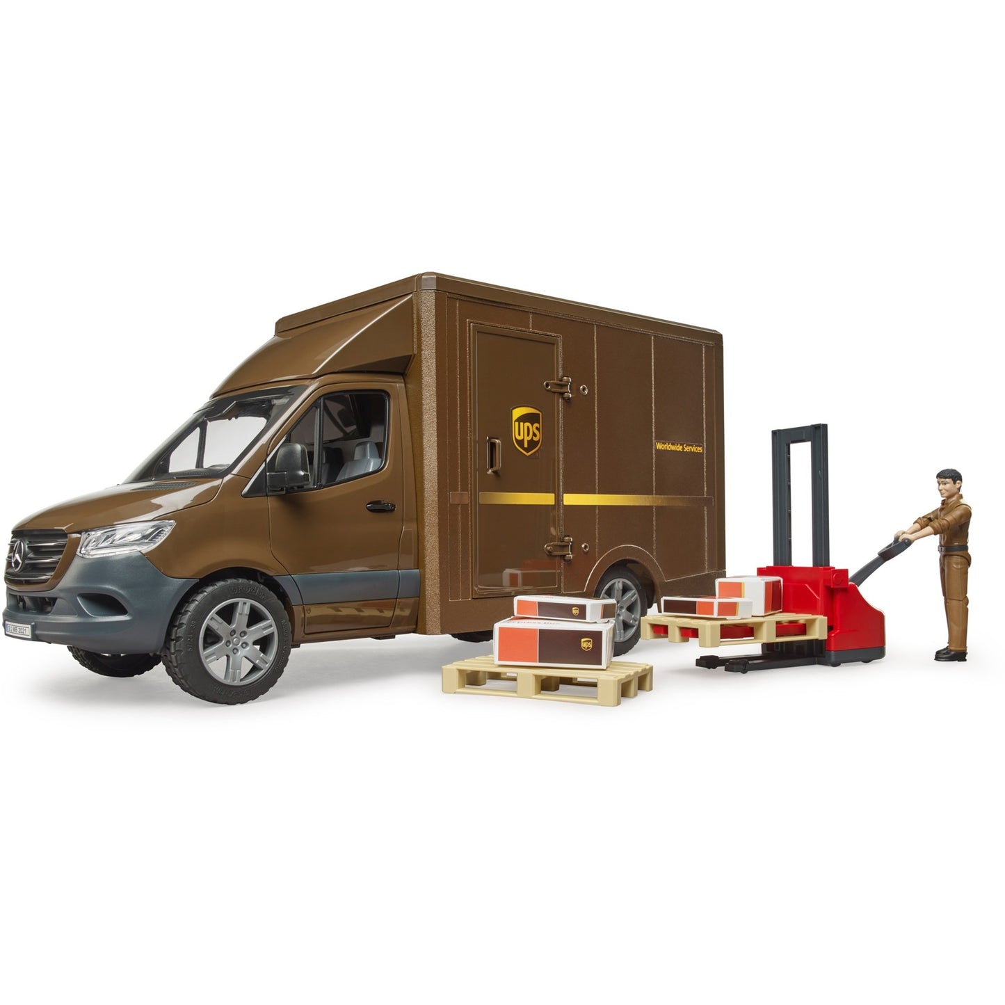 BRUDER MB Sprinter Ups mit Treiber und Zubehör