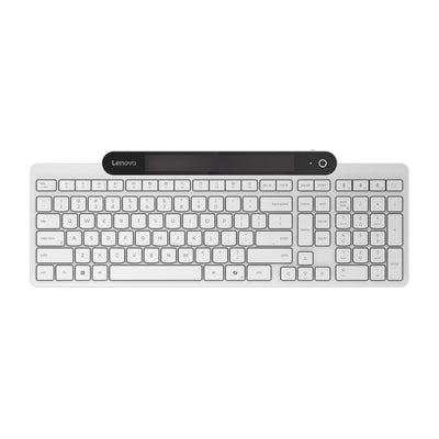 Lenovo 800 selbstladende Bluetooth-Tastatur (weiß, US-Layout (QWERTY), Stößel, 100 %, Stößelschalter, Bluetooth 5.1, USB-C)