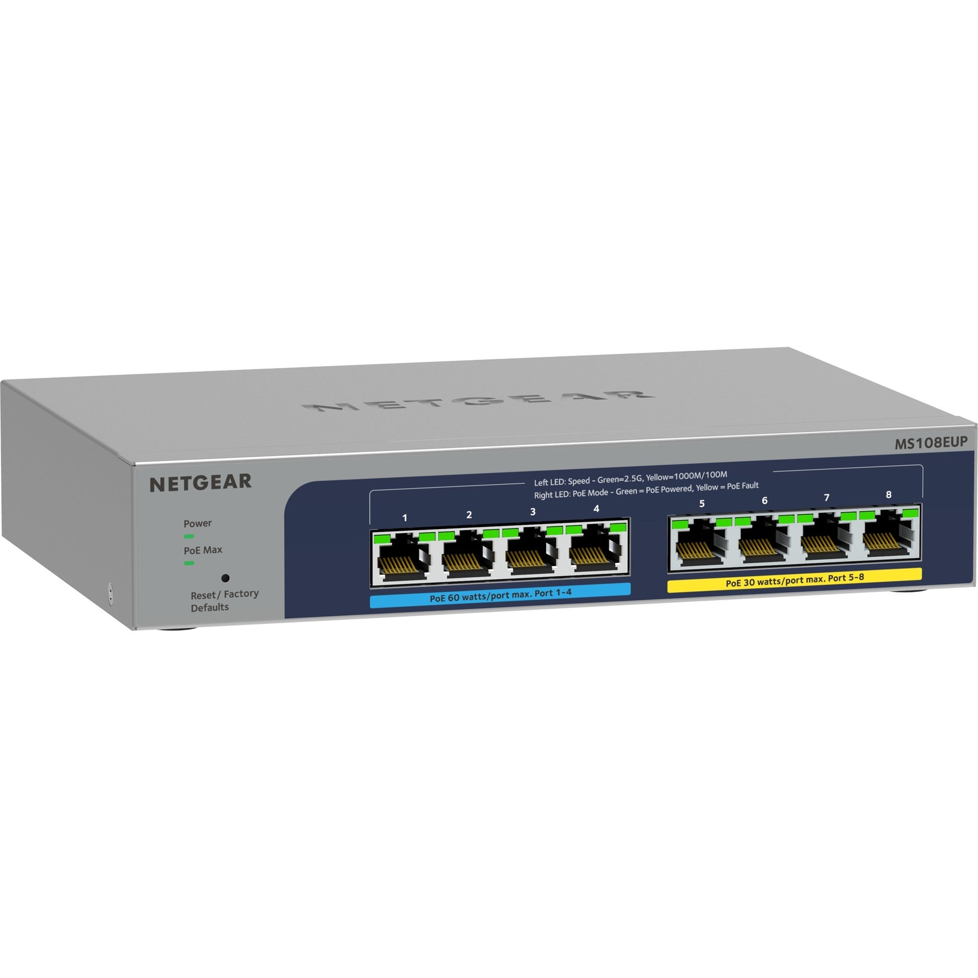 Netgear 8-Port Multi-Gigabit (2,5 g) Ultra60 POE ++ Ethernet
