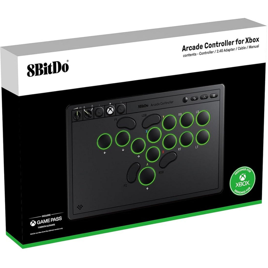 8bitdo Arcade-Controller für Xbox (schwarz, 2,4 GHz USB, Xbox Series X|s, Xbox One, PC)