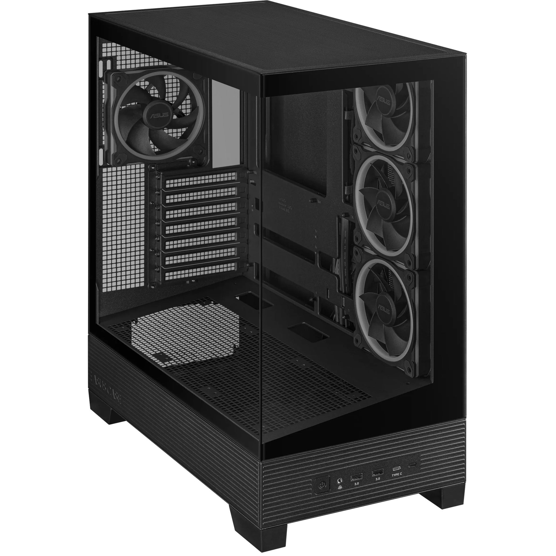 Asus a31 plus Midi-Tower-Gehäuse (schwarz | 2x USB-A | 2x USB-C | gehärtetes Glas)