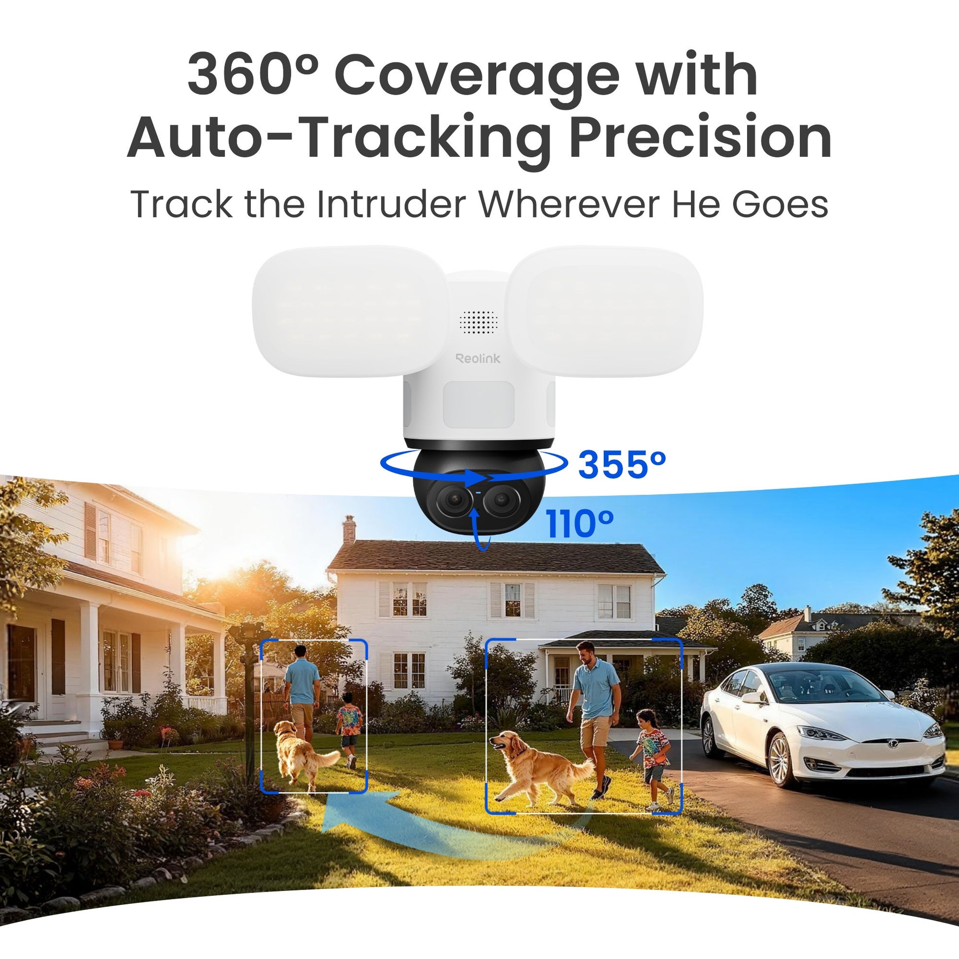 Reolink F850W Trackflex Flutlicht-WLAN-Überwachungskamera (weiß, 4k, WLAN)