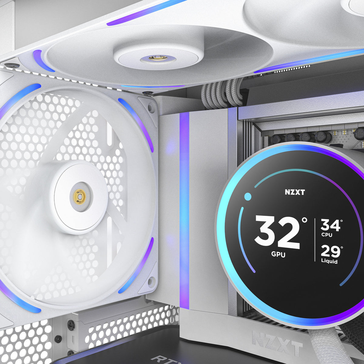 Nzxt f140x RGB-Gehäuselüfter (weiß, 140 x 140 x 30 mm, PWM)