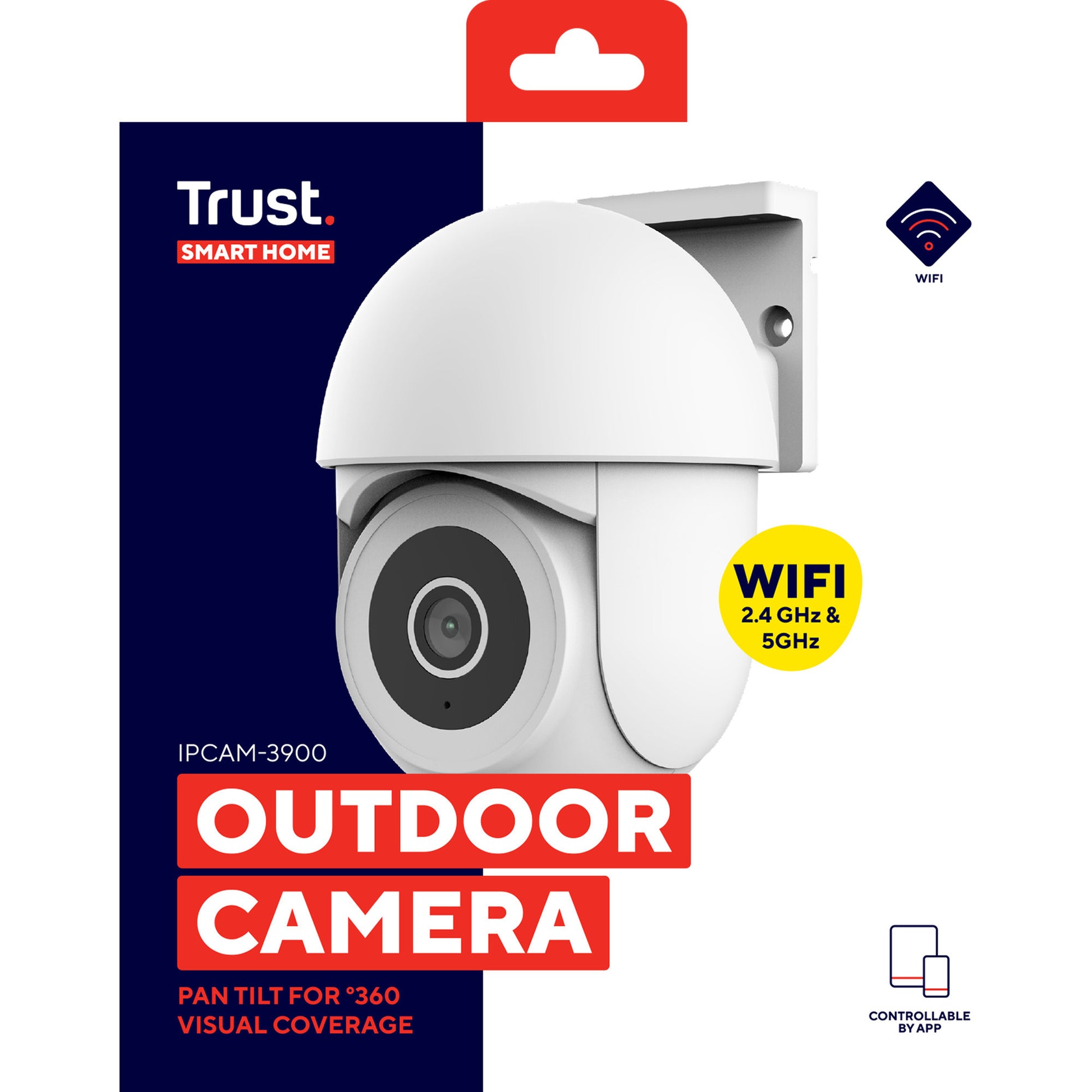 Trust ipcam-3900 360°-Außenkamera (weiß, 2,4 oder 5 GHz WLAN)