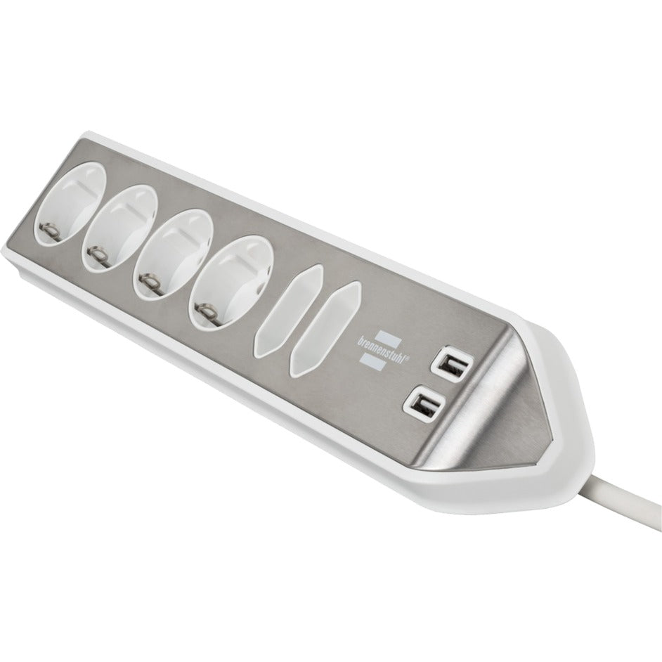 Brennenstuhl Estilo Eckstop Kontakt 4mal mit USB-Ladefunktion