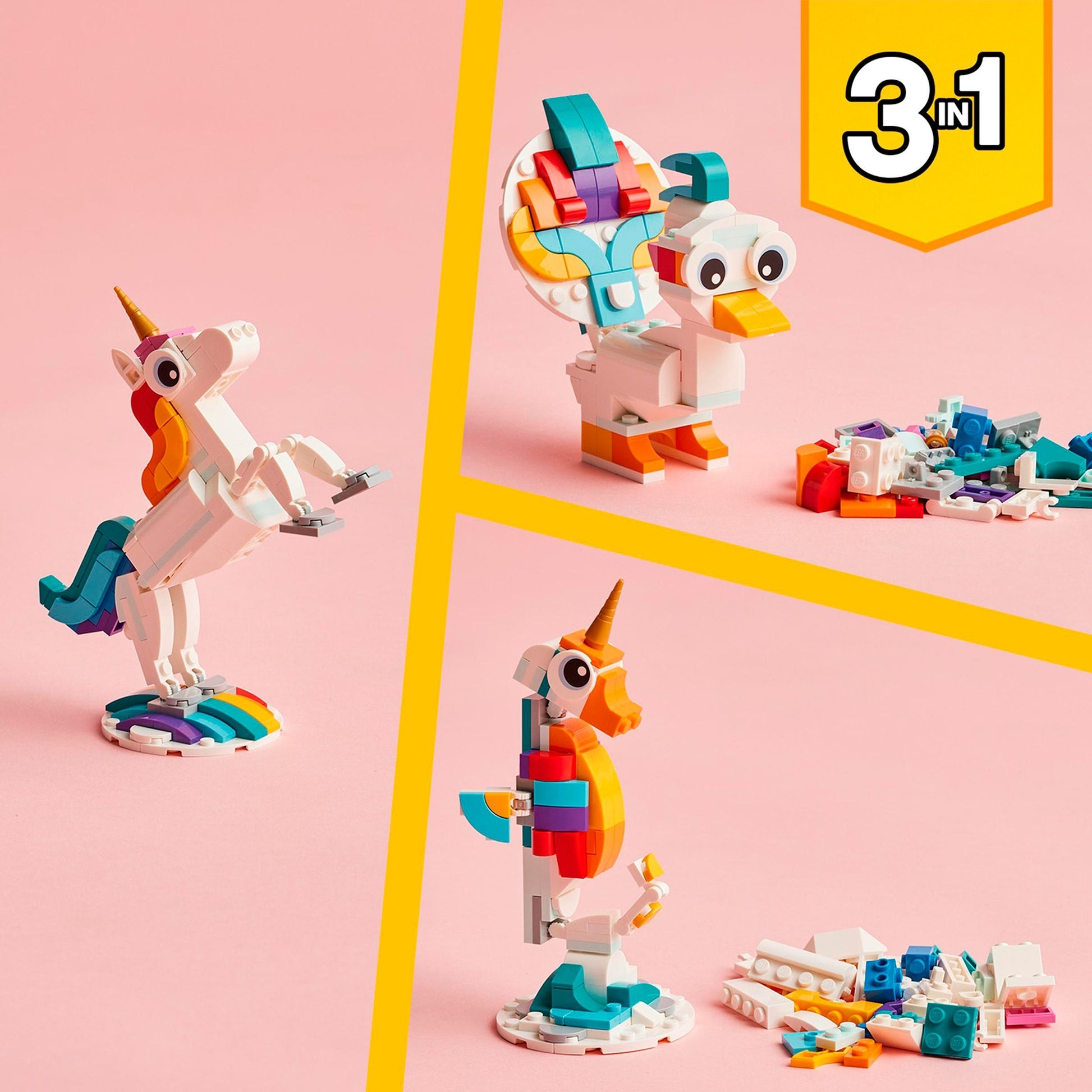 Lego -Schöpfer 31140 3in1 Magisches Einhorn