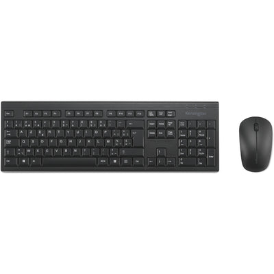 Kensington km150 eq kabelloses Desktop-Set, Desktop-Set (schwarz, US-Layout (QWERTY), Membran, 100 %, 1200 dpi)