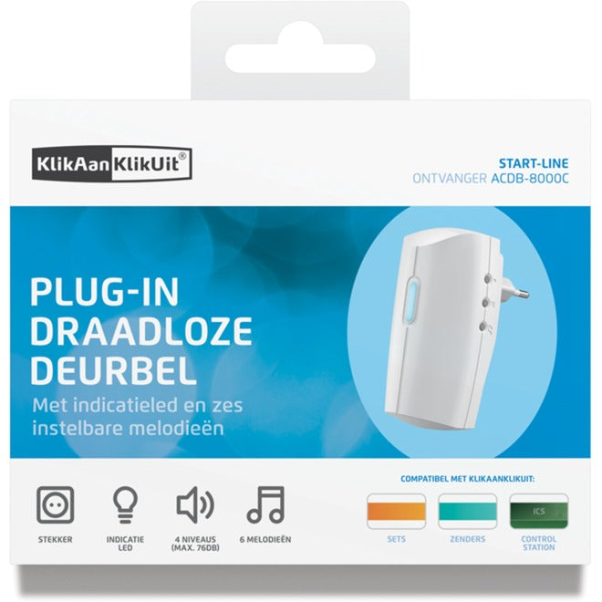 Klicken Sie auf ACDB-8000C (230 V) Plug-in-drahtlose Türklingel