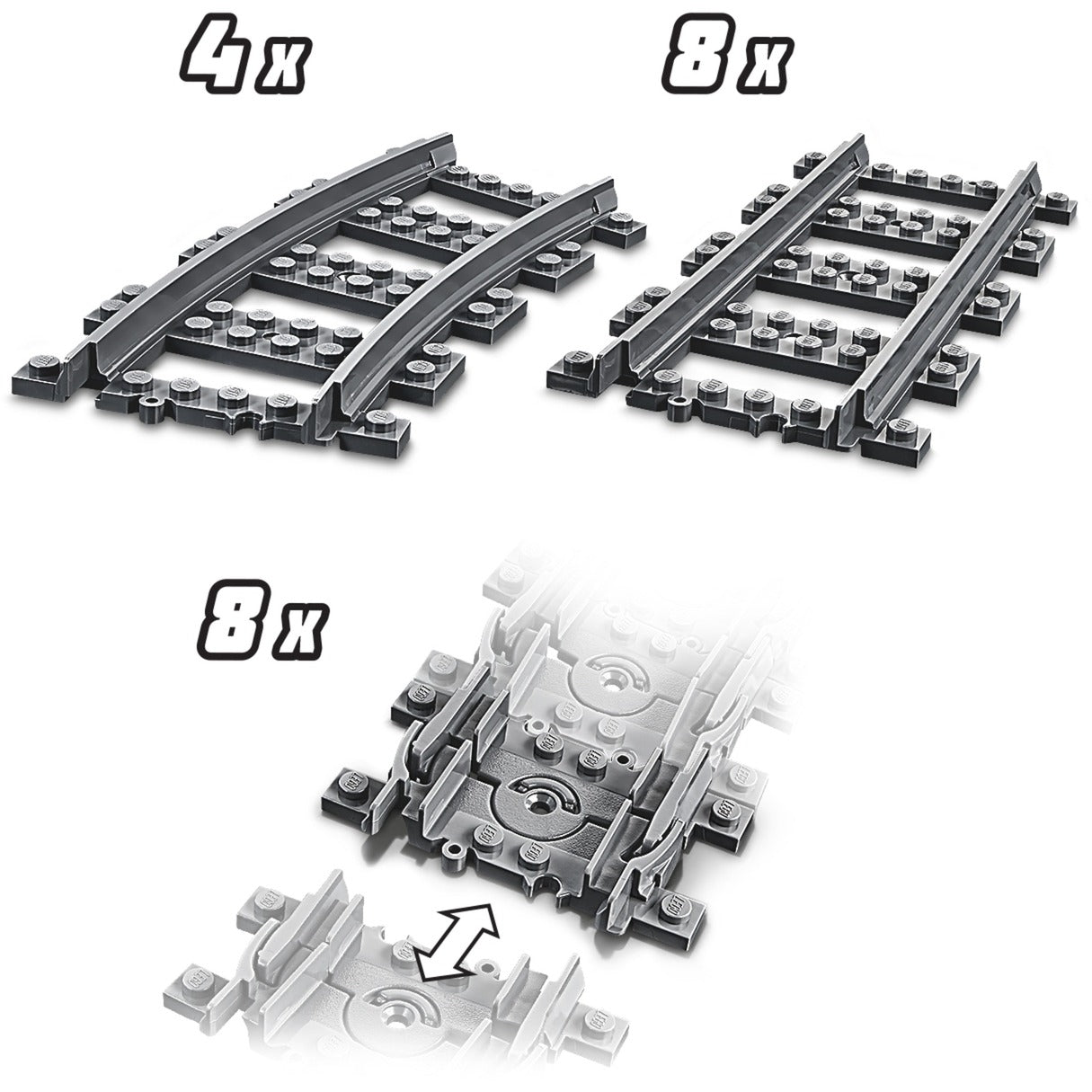 Lego City 60205 Flexible Schienen 20-teilig