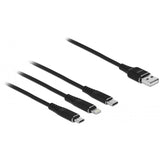 Delock USB -Ladekabel 3 in 1 für Lightning, Micro USB - afbeelding 2