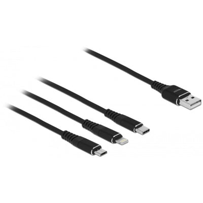 Delock USB -Ladekabel 3 in 1 für Lightning, Micro USB