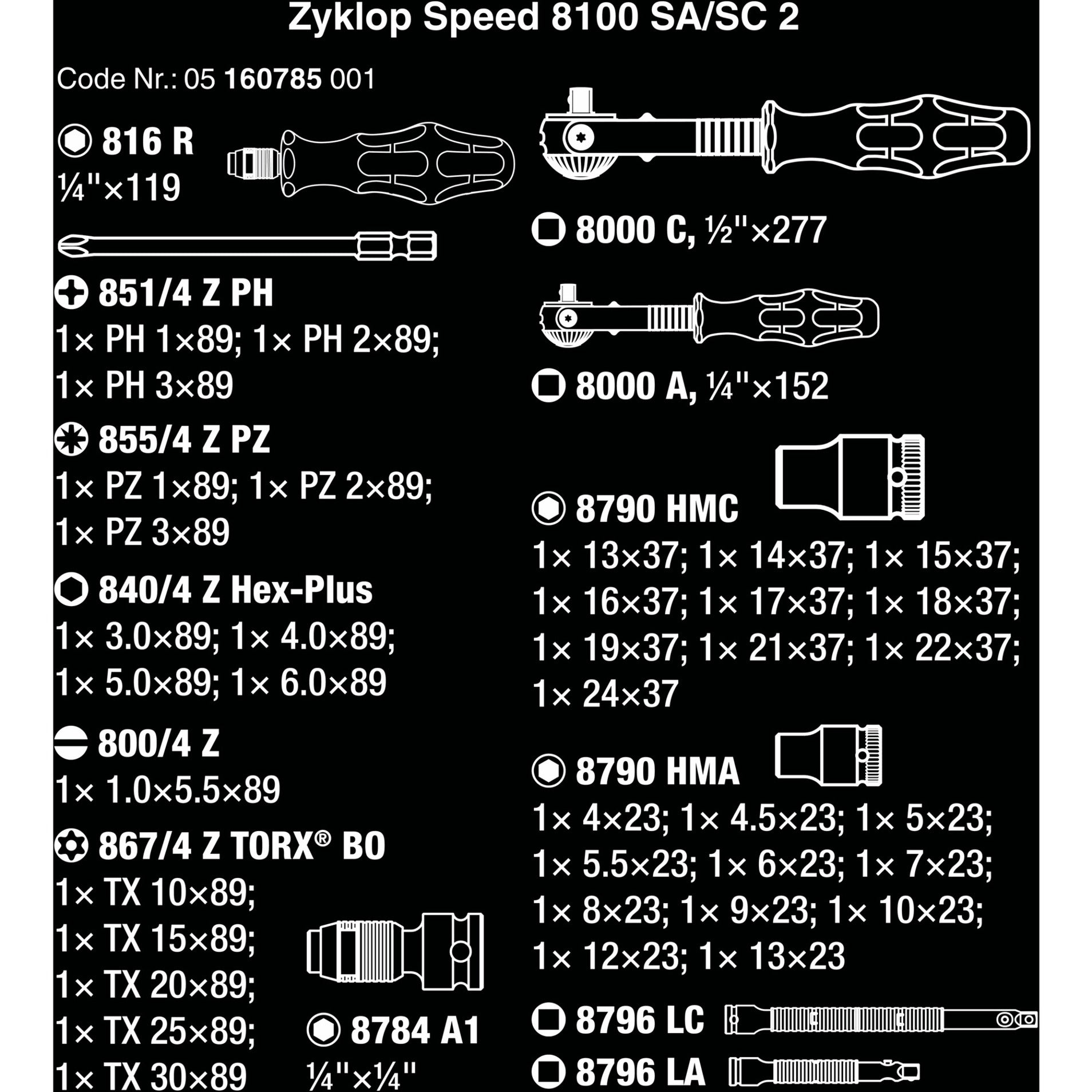 WAA 8100 SA SC 2 Zyklop Cap Set