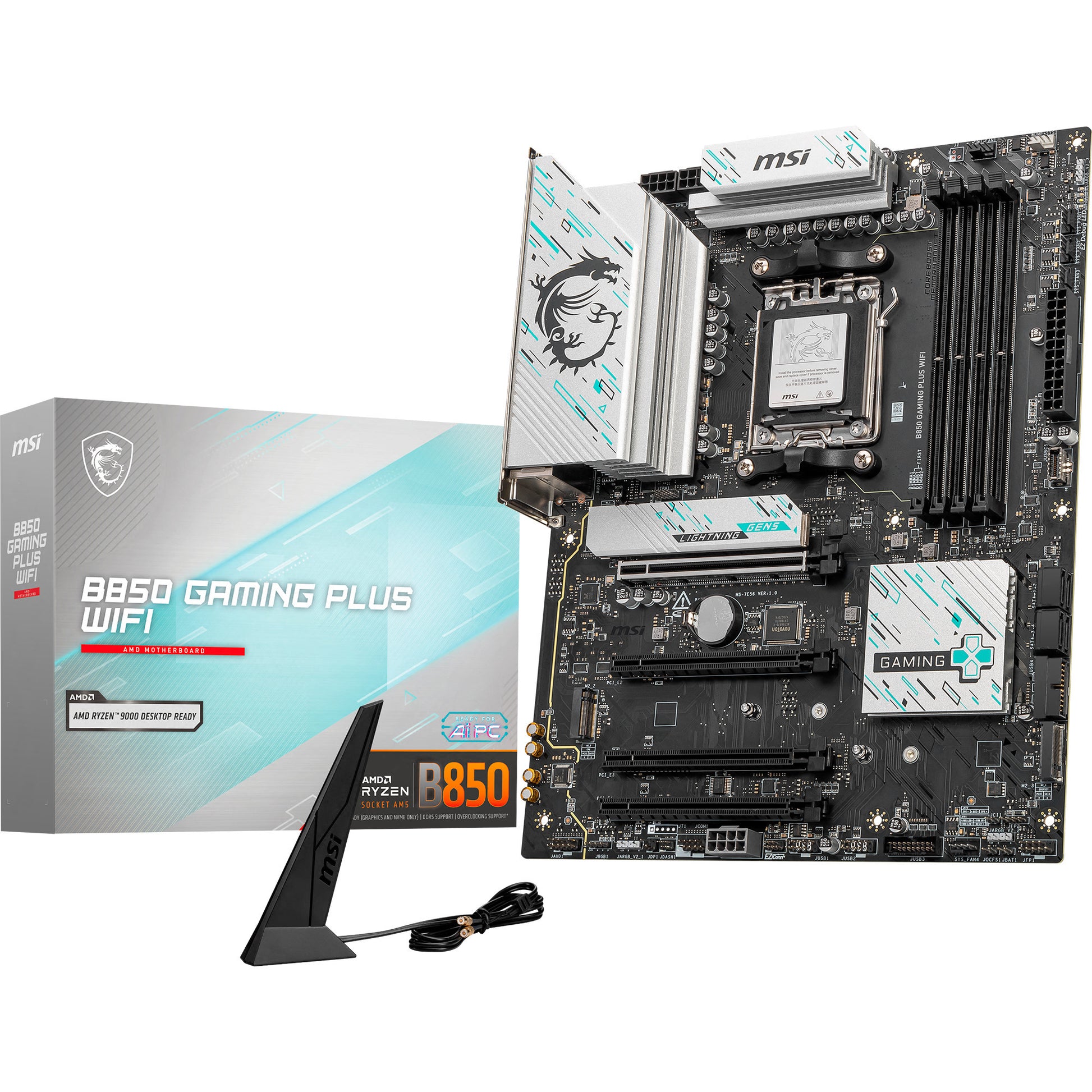 MSI B850 Gaming Plus WiFi Sockel AM5 Mainboard (RAID, 5GB-LAN, WiFi 7, BT, Sound, ATX)