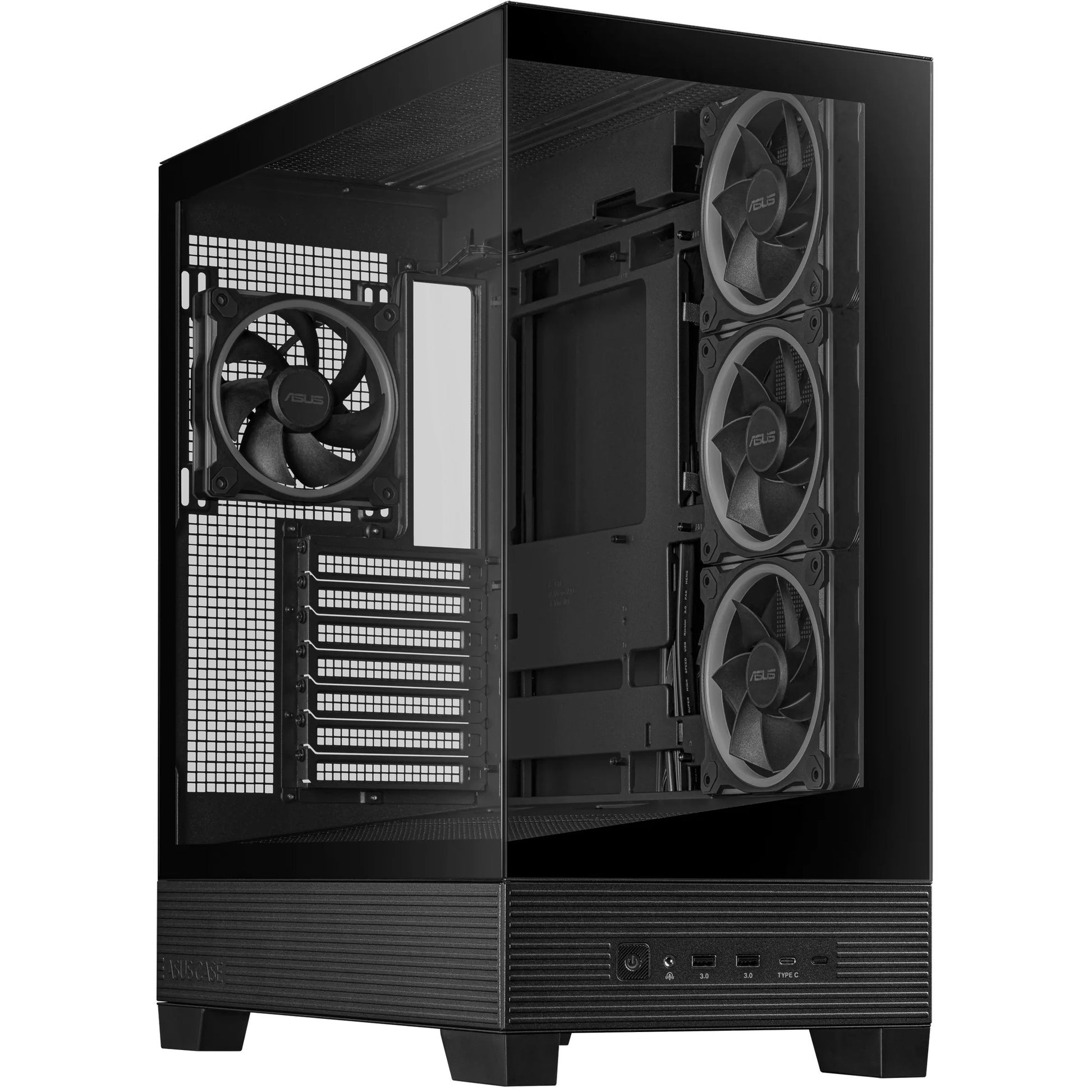 Asus a31 plus Midi-Tower-Gehäuse (schwarz | 2x USB-A | 2x USB-C | gehärtetes Glas)