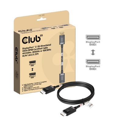 Club 3D DisplayPort 2.1 BI-Direktional VESA DP80 Zertifiziert