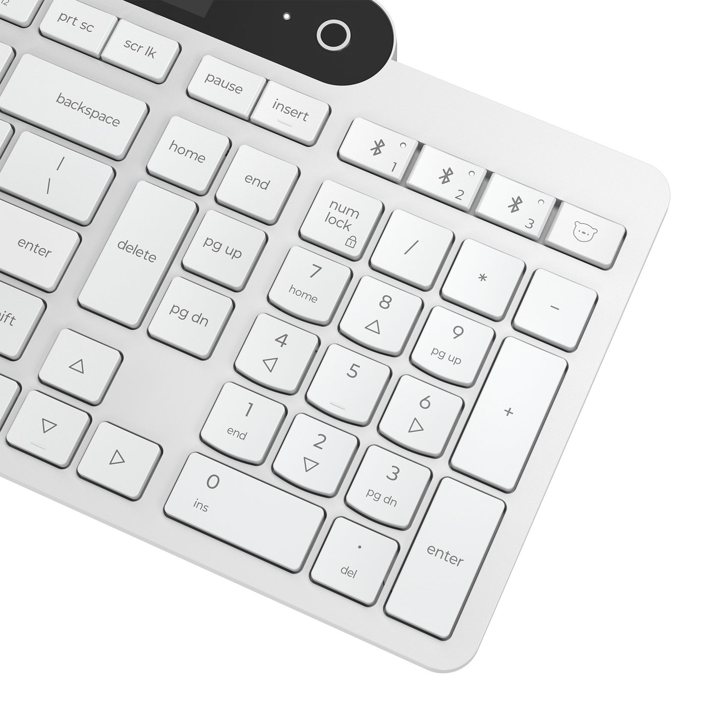 Lenovo 800 selbstladende Bluetooth-Tastatur (weiß, US-Layout (QWERTY), Stößel, 100 %, Stößelschalter, Bluetooth 5.1, USB-C)