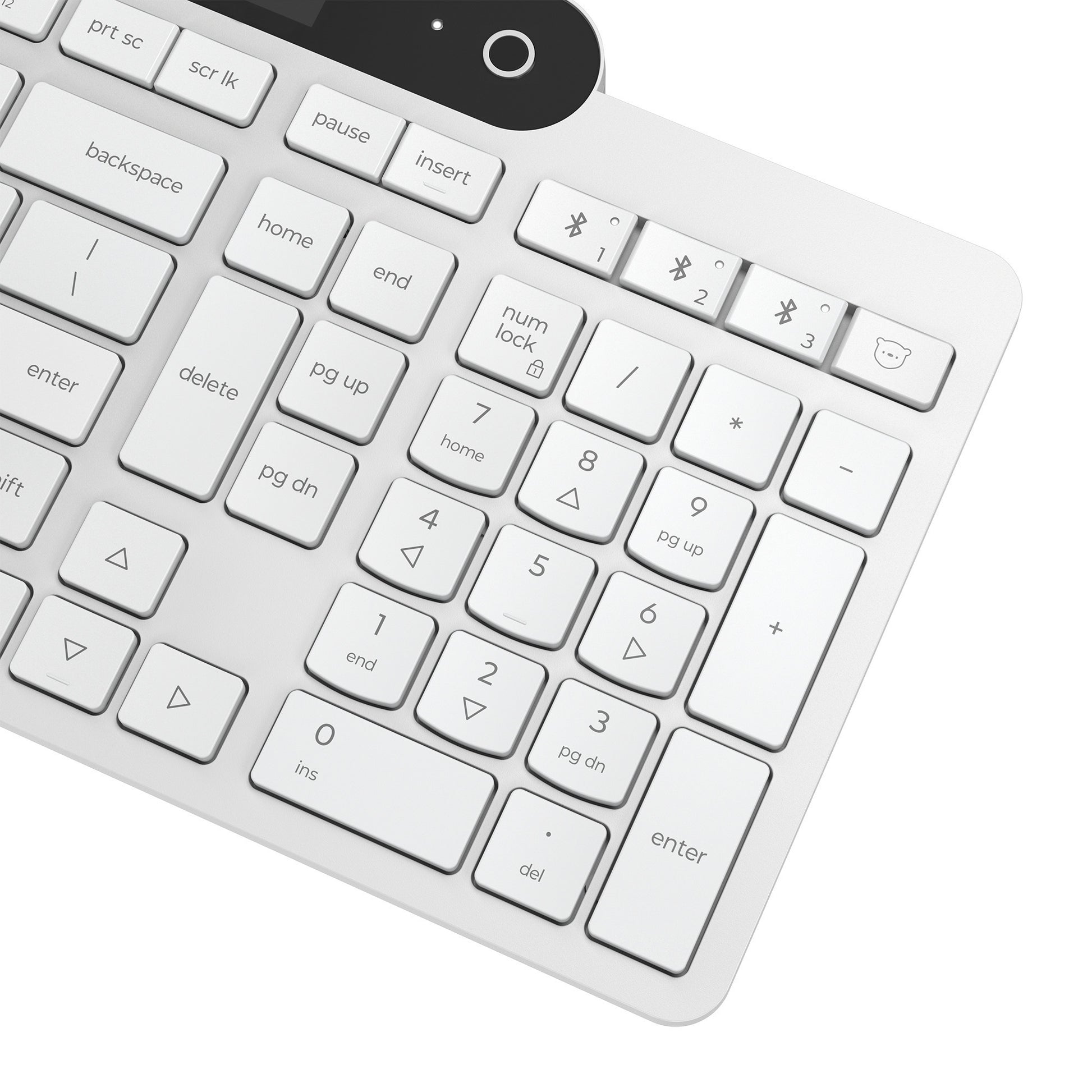 Lenovo 800 selbstladende Bluetooth-Tastatur (weiß, US-Layout (QWERTY), Stößel, 100 %, Stößelschalter, Bluetooth 5.1, USB-C)