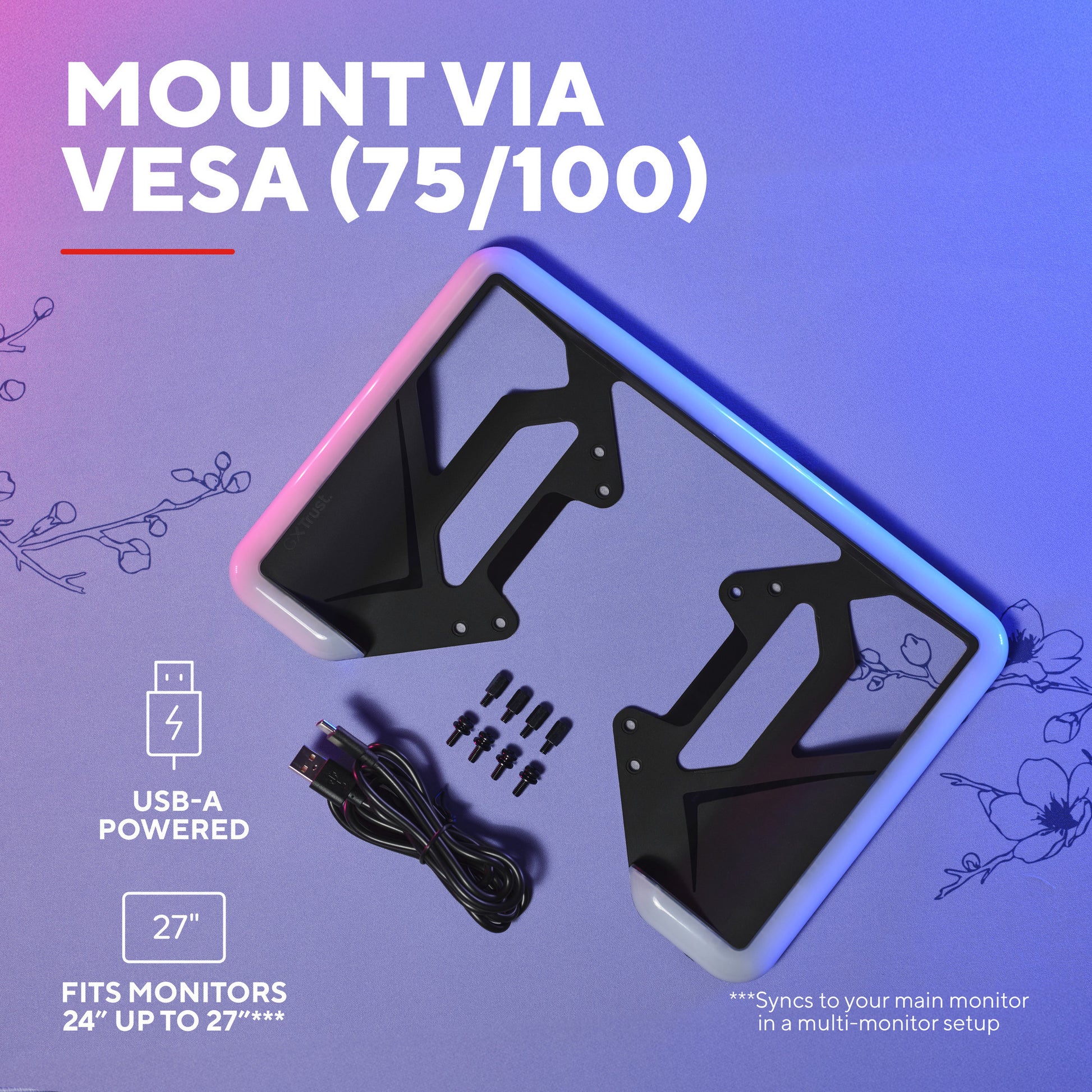 Trust GXT 907 VYBZ RGB-Hintergrundbeleuchtung für Monitore (Schwarz)