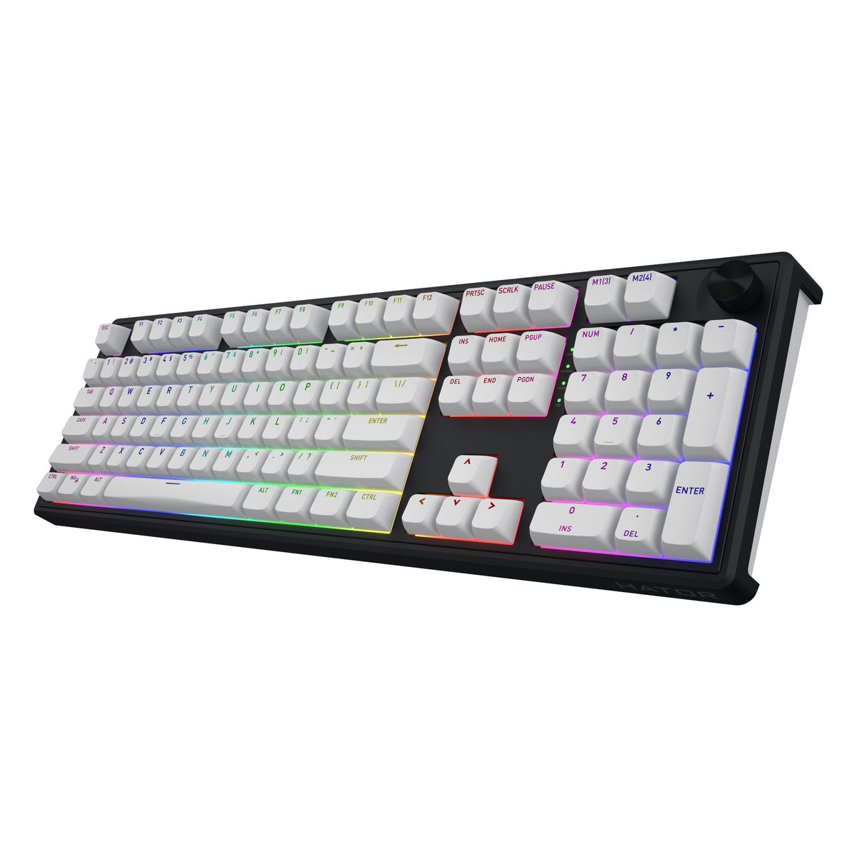 Hator Skyfall Wireless, Gaming-Tastatur (schwarz, US-Layout, Hator Aurum Lemon, RGB, Double Shot ABS, Hot-Swap, 2,4 GHz Bluetooth USB-C)