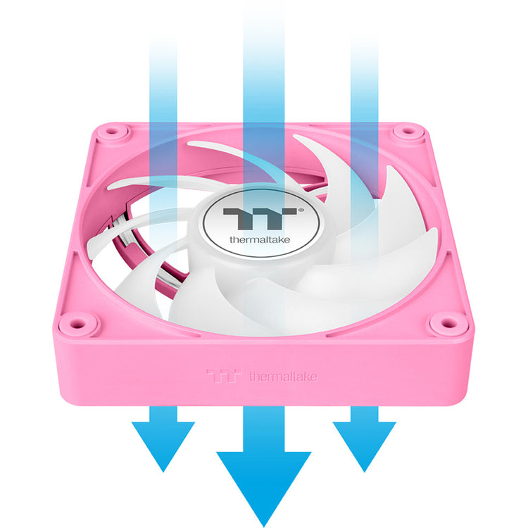 Thermaltake CT120 EX ArGB Sync PC-Lüfter Pink (3-Lüfter-Pack) Gehäuselüfter (Rosa, 3 Stück, 120 x 120 x 25 mm, PWM)