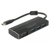 Delock USB-C 3.1> 3x USB-A 3.0 Hub + 1x VGA - afbeelding 1