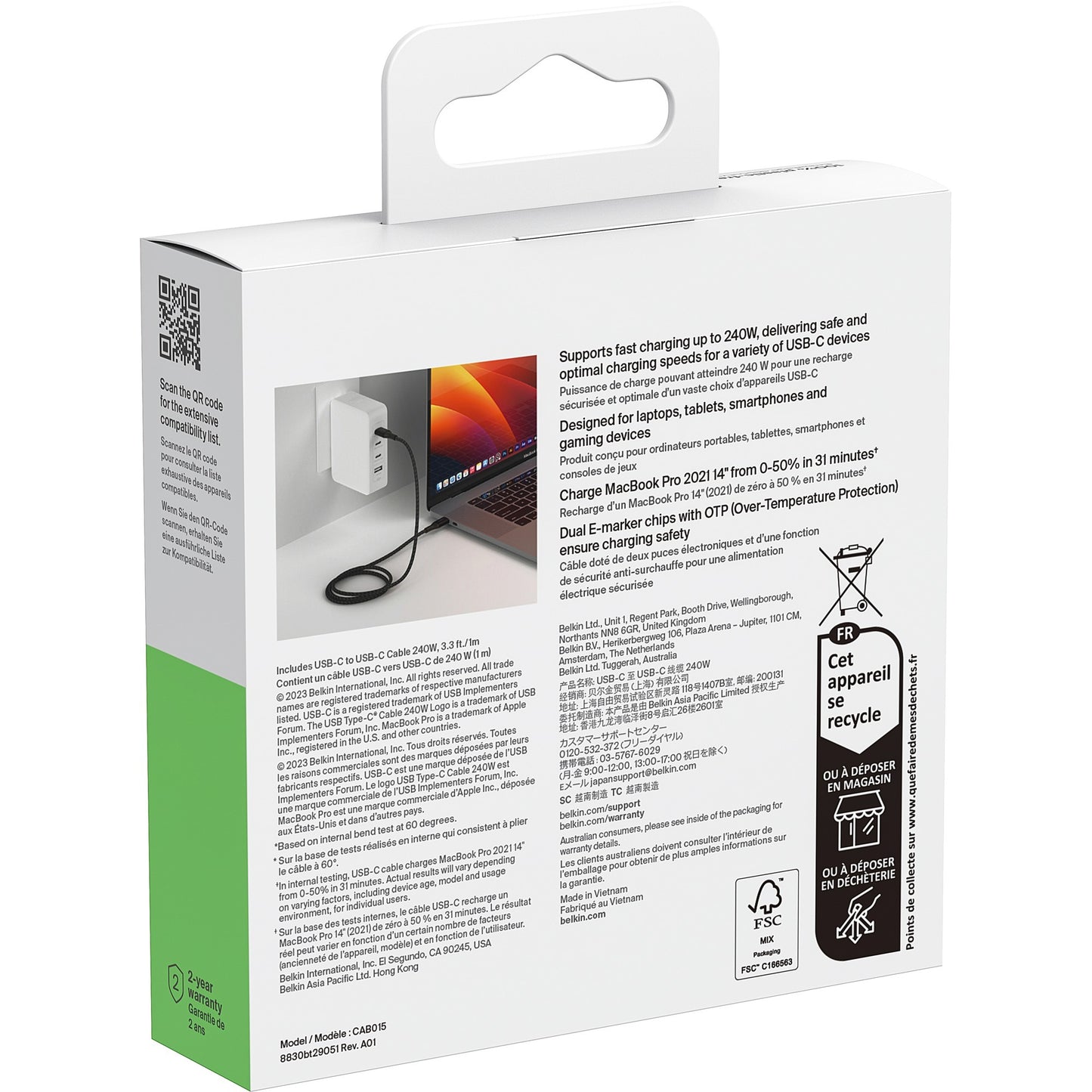 Belkin Boostcharge USB-C zu USB-C-Kabel 240W