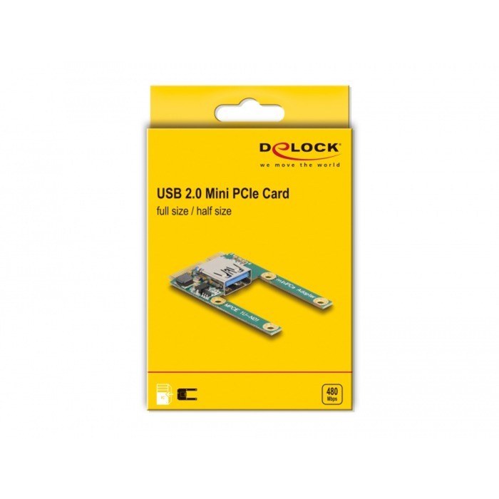 Delock mini pcie i o 1 x USB 2.0 Typ-A weiblich in voller Größe