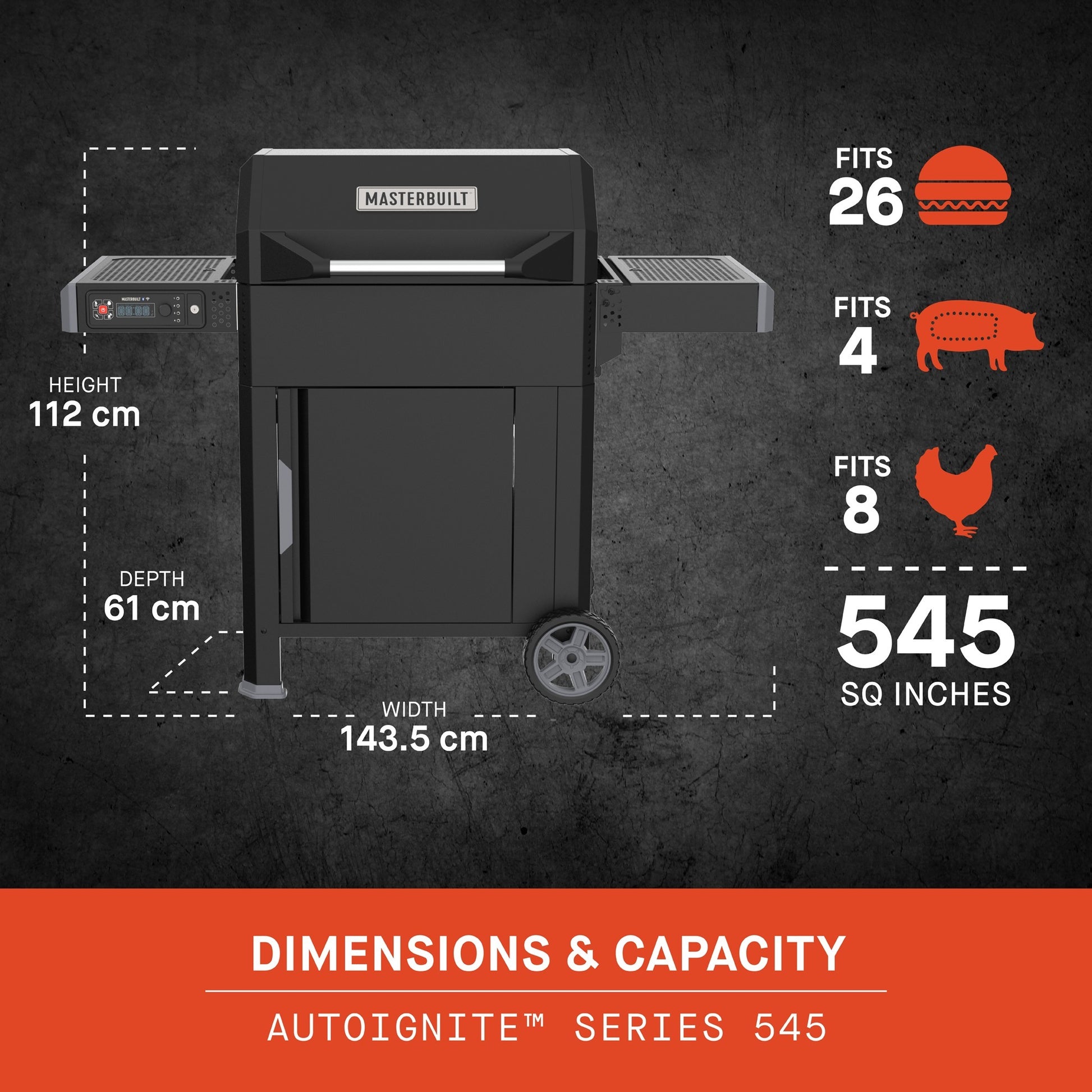 Masterbuilt Autoignite Serie 545 Digitalkohle -Grill e