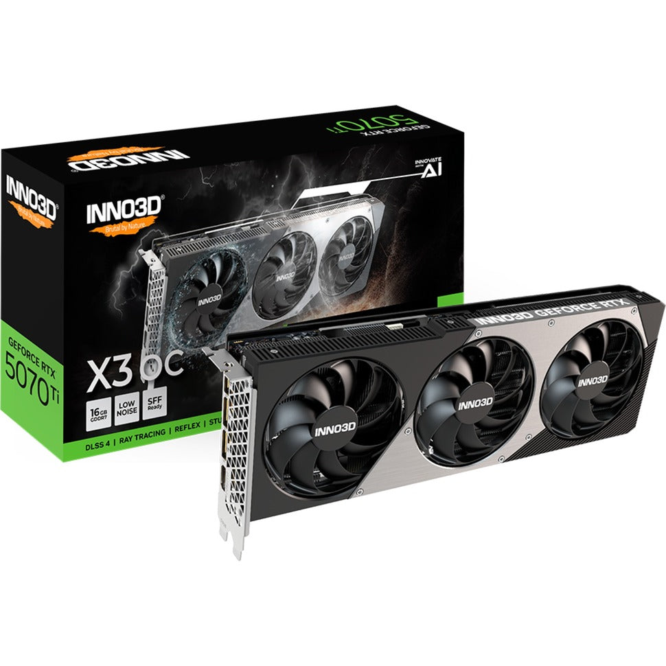 Inno3d N507T3-16d7x-176068n Geforce RTX ™ 5070 Ti X3 OC, ATX, 16 GB, GDDR7, 256-Bit, 896 GB s