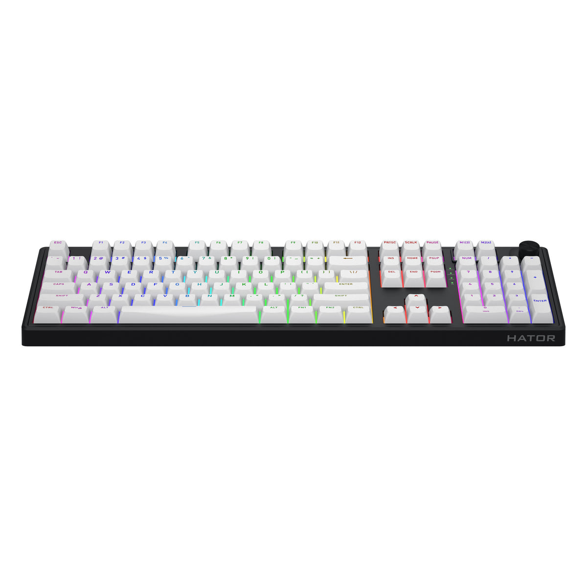 Hator Skyfall Wireless, Gaming-Tastatur (schwarz, US-Layout, Hator Aurum Lemon, RGB, Double Shot ABS, Hot-Swap, 2,4 GHz Bluetooth USB-C)
