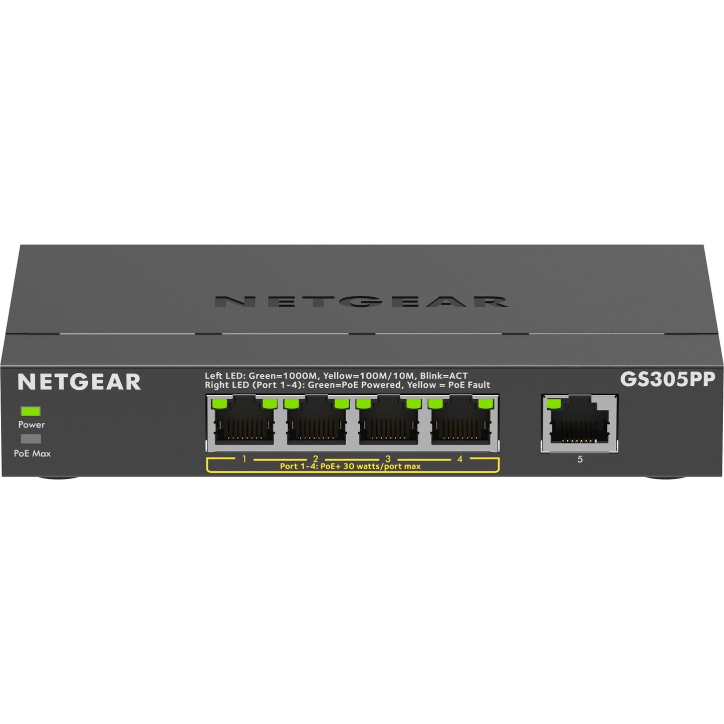 Netgear 5-Port Gigabit Ethernet POE+ Unmanaged Switch (GS3