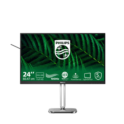 Philips 24b2g5200 23,8 Monitor (Silber Schwarz, VGA, HDMI, Display Port, USB, Audio, 100 Hz)
