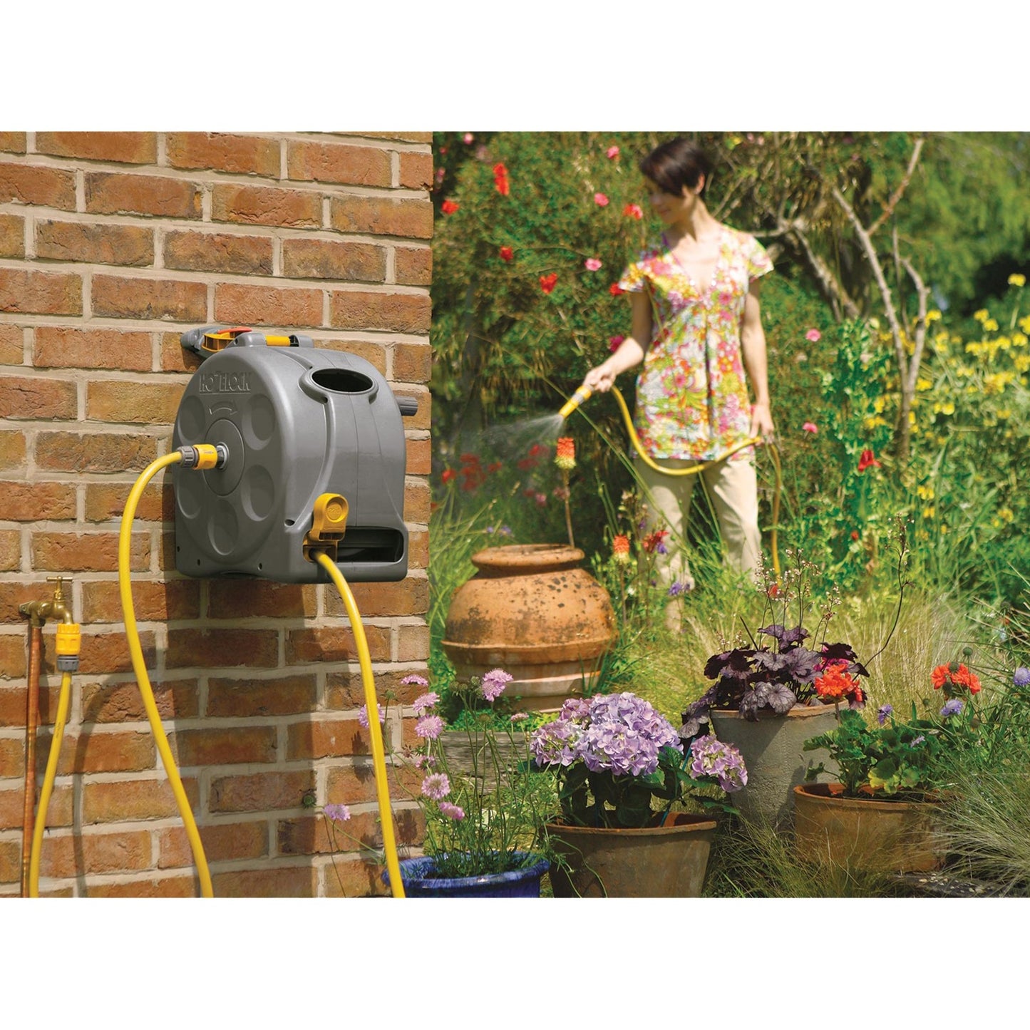 Hozelock 2415 Kompakte, geschlossene Trommel 2 in 1