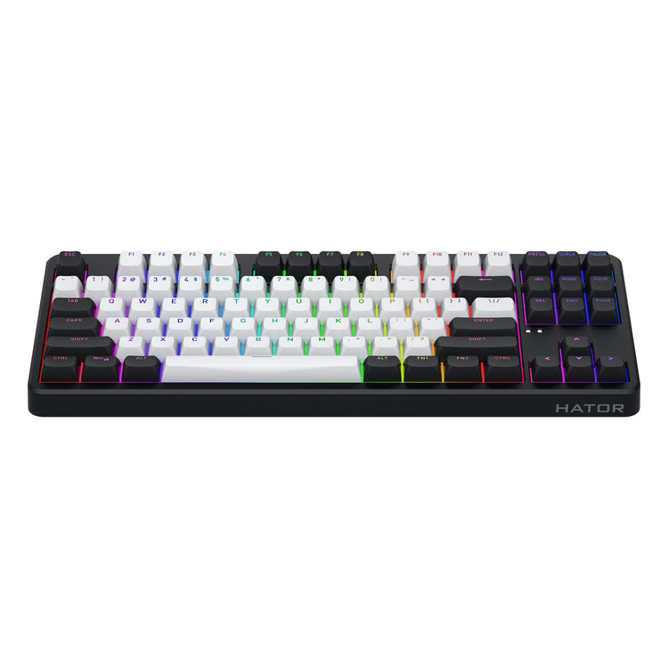 Hator Rockfall 3 TKL Wireless, Gaming-Tastatur (Schwarz, US-Layout, RGB, PBT-Tastenkappen, Hot Swap, 2,4 GHz Bluetooth USB-C)