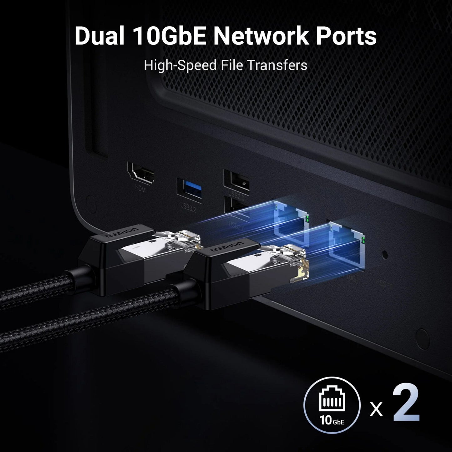 Ugreen nasync dxp8800 plus (grau, WLAN, 2x 10GBE, HDMI, Thunderbolt 4 (40 GB s))
