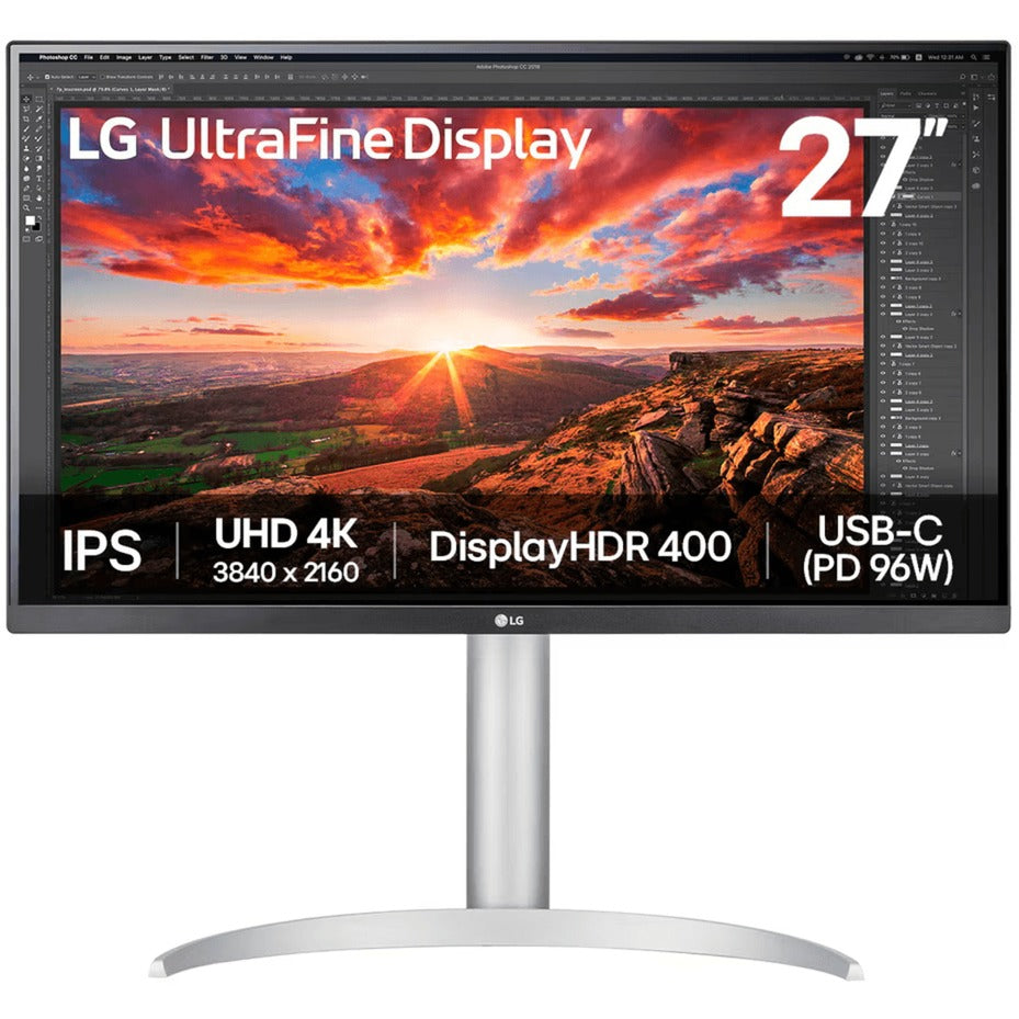 LG Ultrafine 27UP850K-W 27 4K UHD Monitor (Silber Schwarz, 2x HDMI, Display Port, 2x USB-A, USB-C)