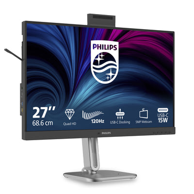 Philips 27b2u4601h 00 27 LED-Monitor (Silber-Schwarz, HDMI, Display-Port, USB-C, Webcam, 120 Hz)