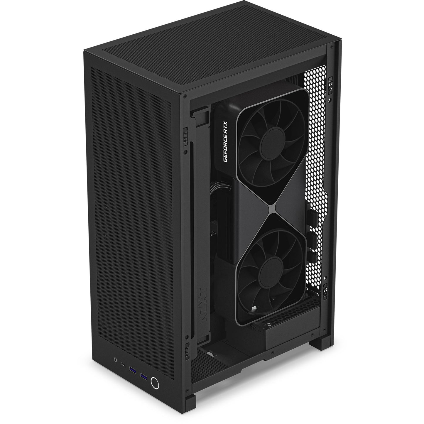 Nzxt h2 flow Mini-Tower-Gehäuse (schwarz | 2x USB-A | 1x USB-C | gehärtetes Glas)