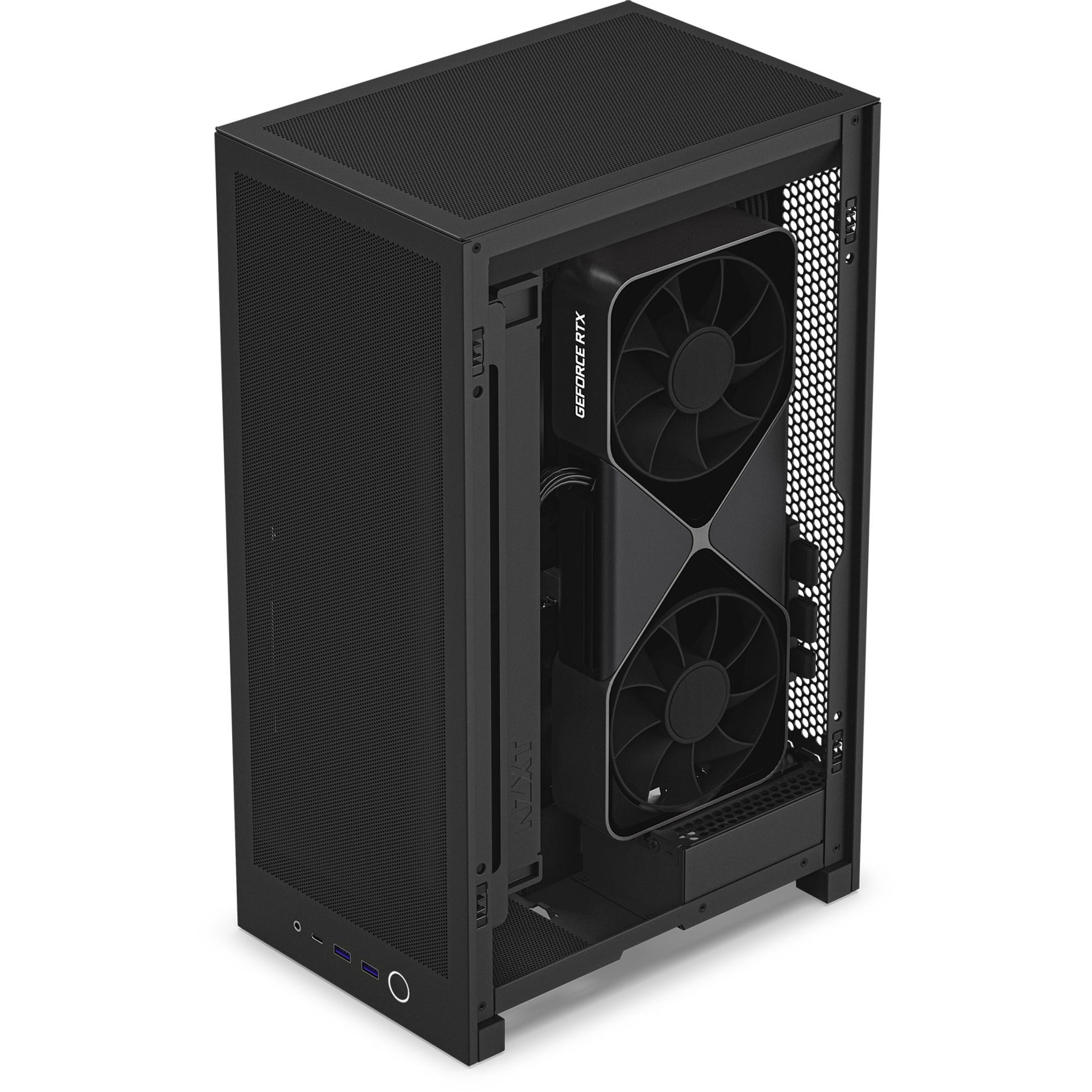 Nzxt h2 flow Mini-Tower-Gehäuse (schwarz | 2x USB-A | 1x USB-C | gehärtetes Glas)