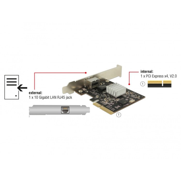 Delock PCI Express-Karte> 1 x 10 Gigabit Lan NBase-T RJ45
