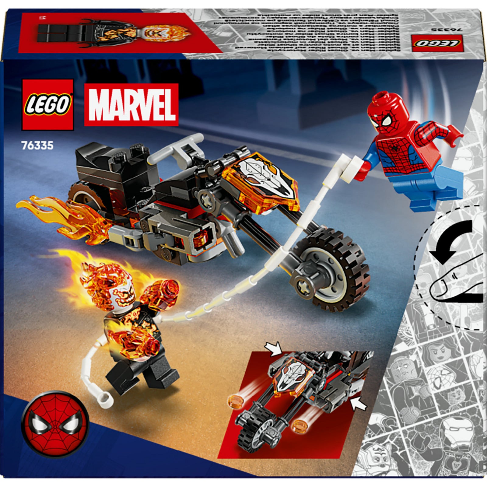 Lego Superhelden 76335 Marvel Spider-Man vs. Ghost Rider Motorrad