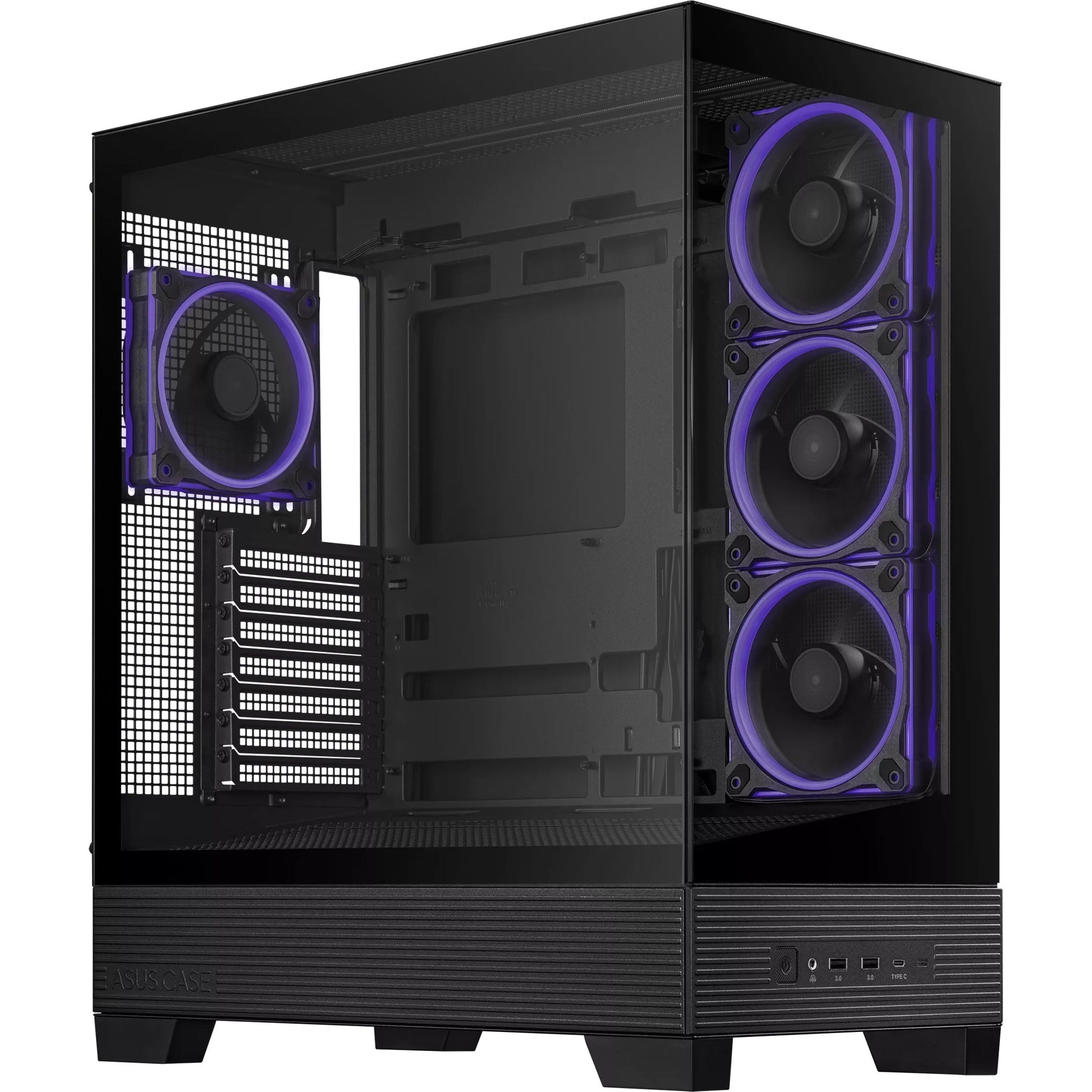 Asus a31 plus Midi-Tower-Gehäuse (schwarz | 2x USB-A | 2x USB-C | gehärtetes Glas)