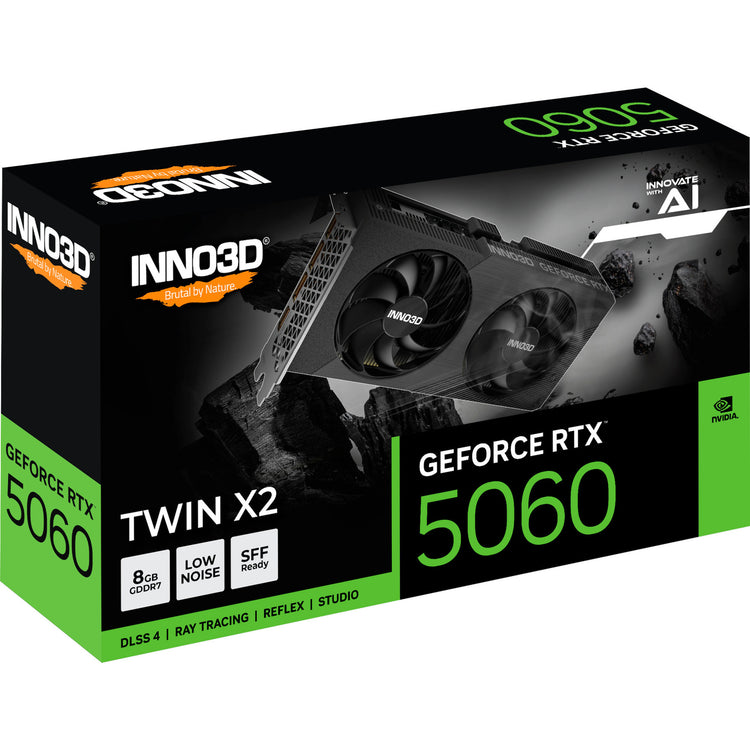 Inno3D GeForce RTX 5060 Twin x2 8GB Grafikkarte (DLSS 4, 3x Display Port, 1x HDMI 2.1)