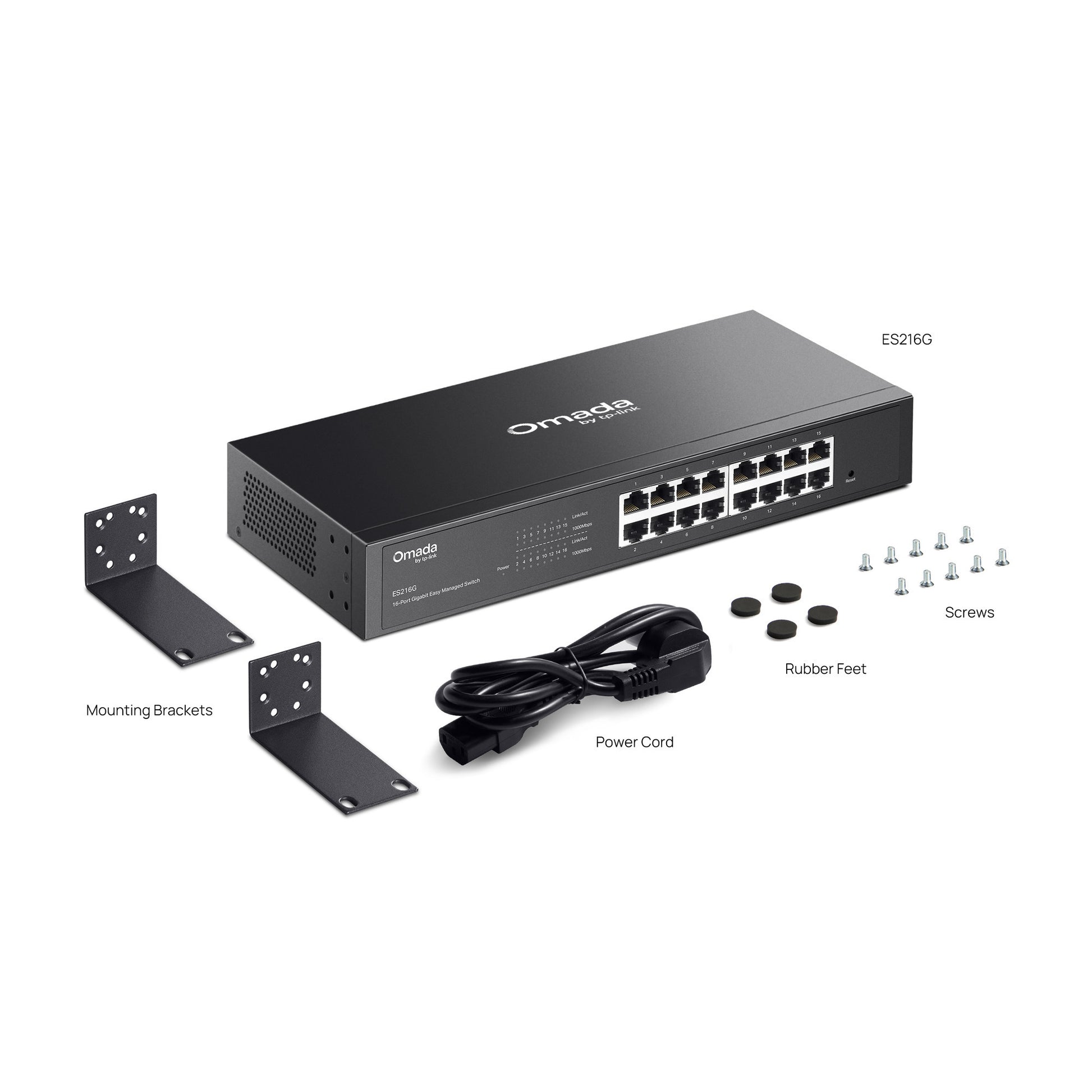 Tp-Link Omada ES216G 16-Port Gigabit Easy Managed Switch (Schwarz)