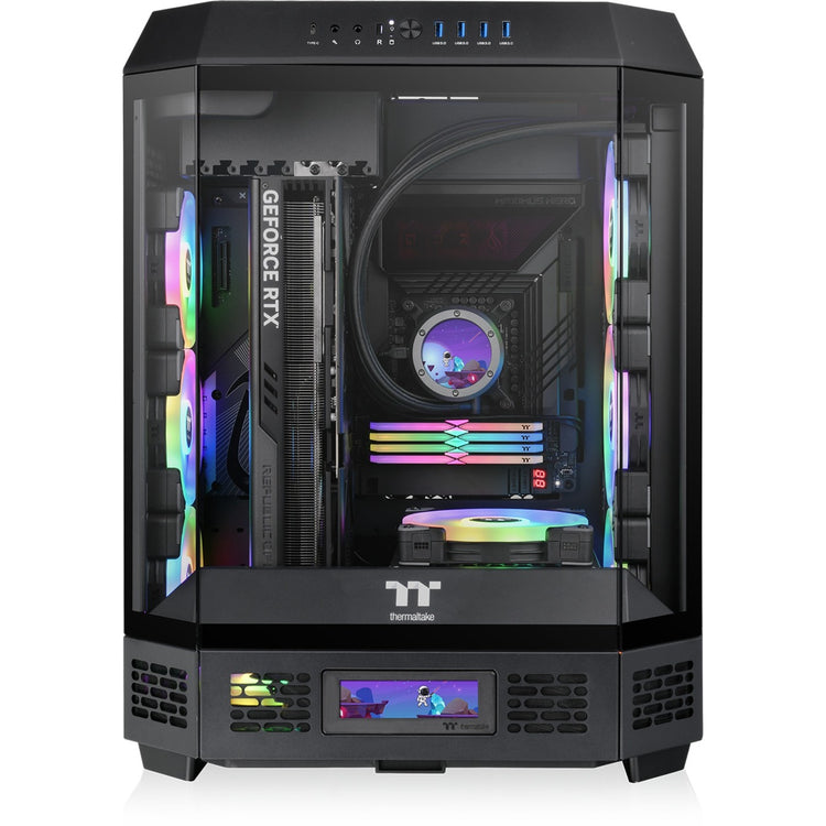 Thermaltake The Tower 600 Midi-Tower-Gehäuse (schwarz | 4x USB-A | 1x USB-C | gehärtetes Glas)