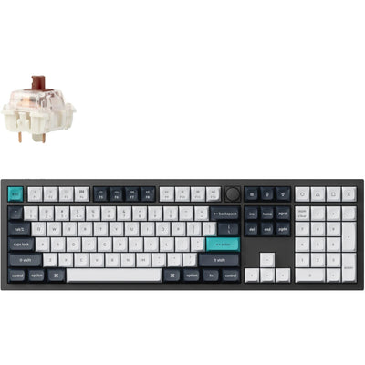 Keychron Q6 Max-M3 RGB mechanische Tastatur (schwarz, US-Layout (QWERTY), Gateron Jupiter Brown, 100 %, RGB-LEDs, KSA Double-Shot PBT, Hot-Swap, Knopf, 2,4 GHz | Bluetooth 5.1 | USB-C)